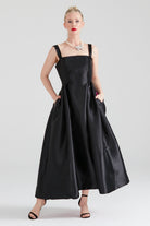 Dollie Bell-Cuddly Charm Düz Yaka Midi Elbise Siyah-Lover Doll, Platform-2-Milagron.com