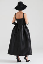 Dollie Bell-Cuddly Charm Düz Yaka Midi Elbise Siyah-Lover Doll, Platform-8-Milagron.com