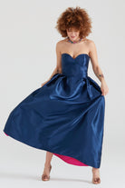 Dollie Bell-Cutest Ribbon Kalp Yaka Straplez Midi Elbise Lacivert-Lover Doll, Platform-5-Milagron.com