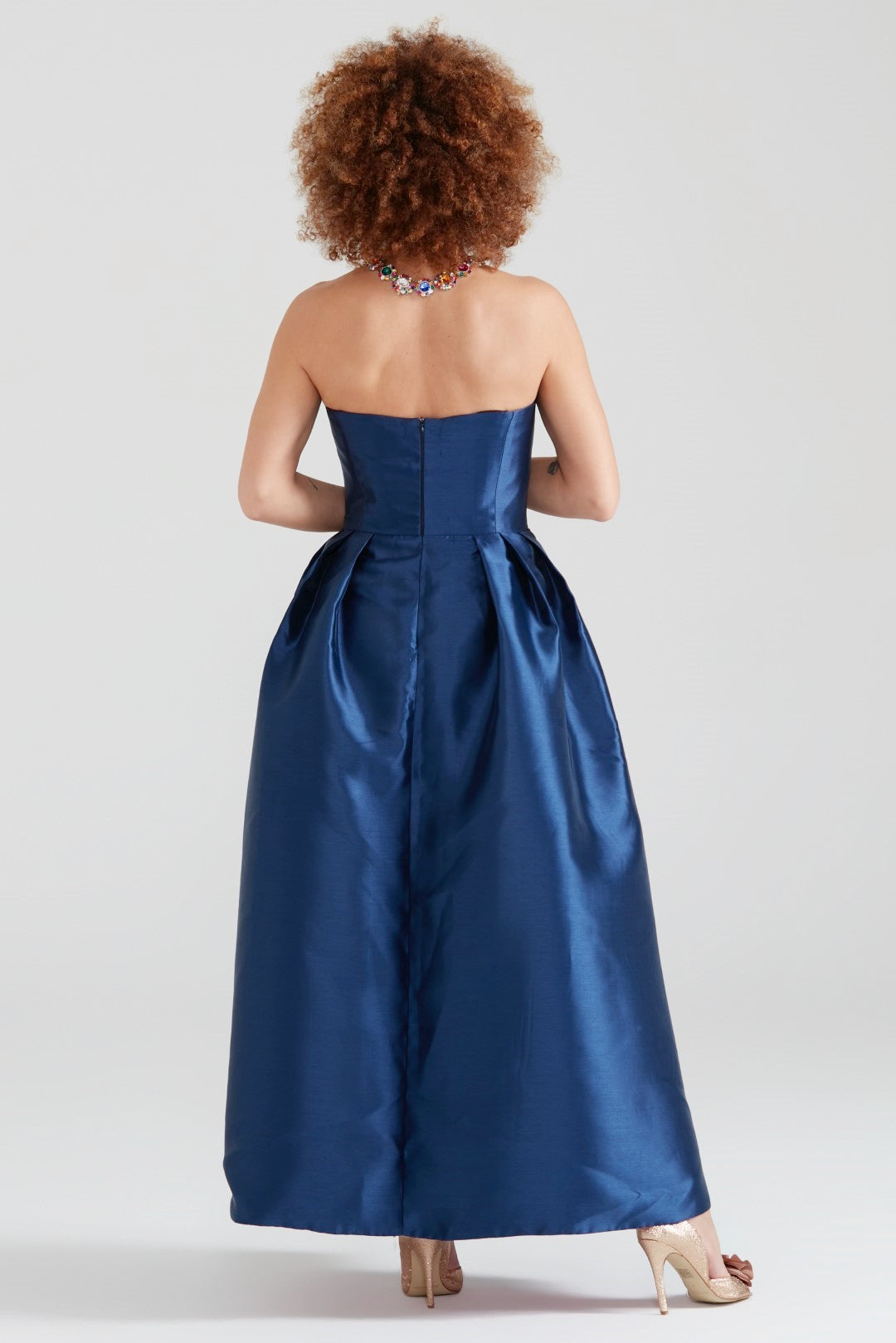 Dollie Bell-Cutest Ribbon Kalp Yaka Straplez Midi Elbise Lacivert-Lover Doll, Platform-1-Milagron.com