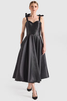 Dollie Bell-Cutest Ribbon Kurdele Detaylı Kalp Yaka Midi Elbise-Lover Doll, Platform-4-Milagron.com