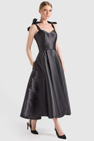 Dollie Bell-Cutest Ribbon Kurdele Detaylı Kalp Yaka Midi Elbise-Lover Doll, Platform-6-Milagron.com