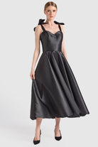 Dollie Bell-Cutest Ribbon Kurdele Detaylı Kalp Yaka Midi Elbise-Lover Doll, Platform-5-Milagron.com