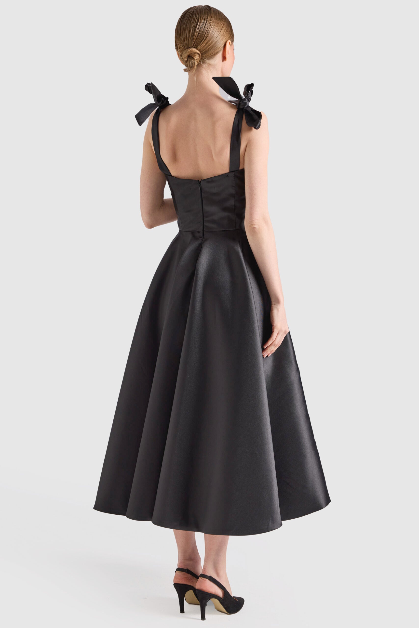 Dollie Bell-Cutest Ribbon Kurdele Detaylı Kalp Yaka Midi Elbise-Lover Doll, Platform-1-Milagron.com