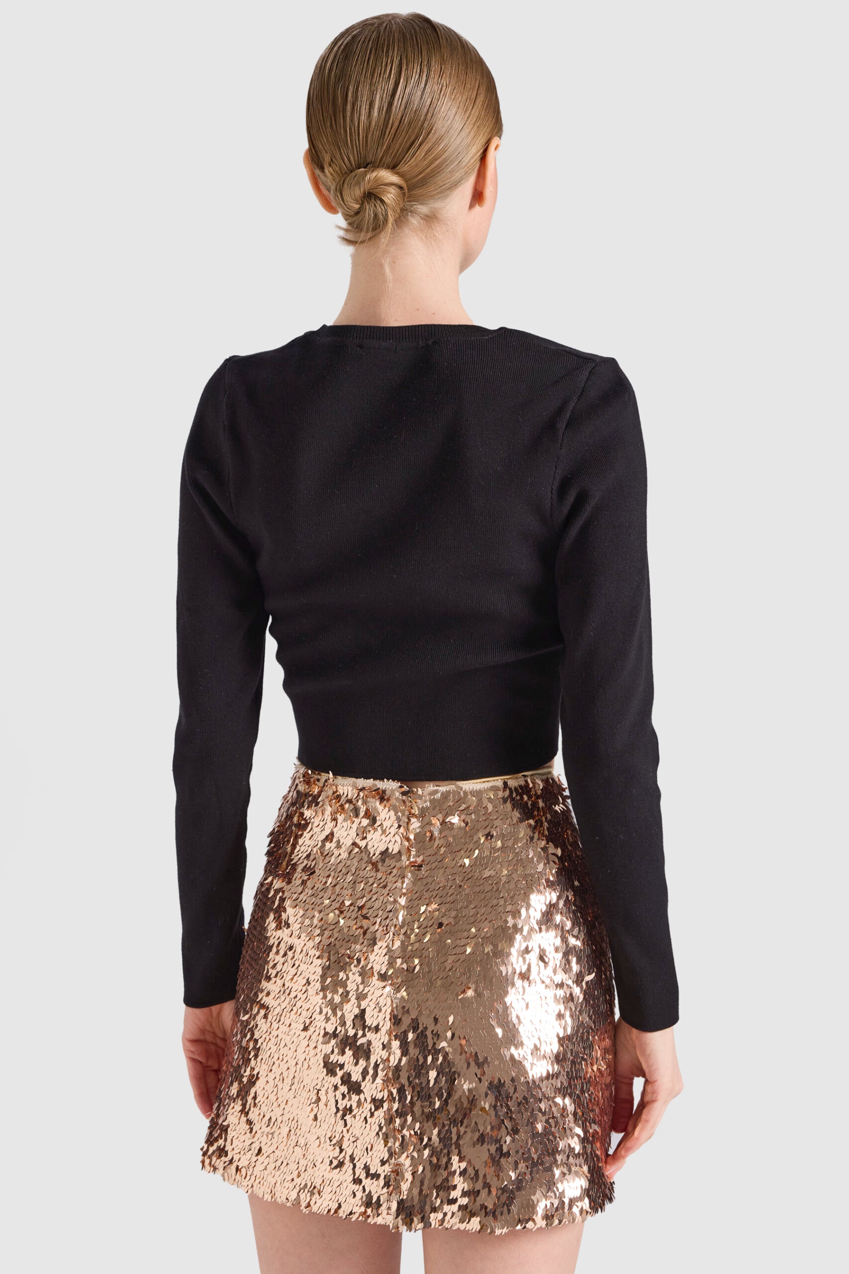 Dollie Bell-Damla Payetli Mini Etek Dore-Etek-4-Milagron.com