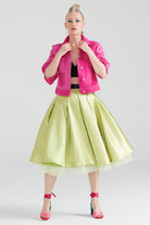 Dollie Bell-Fever Pileli Tül Detaylı Midi Etek Fıstık Yeşili-Lover Doll-10-Milagron.com