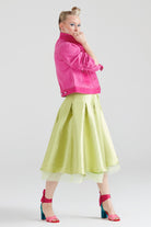 Dollie Bell-Fever Pileli Tül Detaylı Midi Etek Fıstık Yeşili-Lover Doll-7-Milagron.com