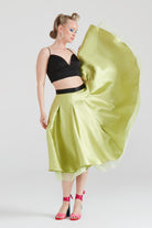 Dollie Bell-Fever Pileli Tül Detaylı Midi Etek Fıstık Yeşili-Lover Doll-4-Milagron.com