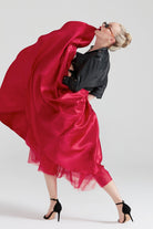 Dollie Bell-Fever Pileli Tül Detaylı Midi Etek Kırmızı-Lover Doll-6-Milagron.com