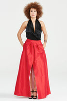 Dollie Bell-Flame Kruvaze Maxi Etek / Kırmızı-Etek-1-Milagron.com