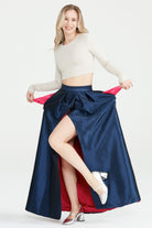 Dollie Bell-Flame Kruvaze Maxi Etek / Lacivert-Etek-1-Milagron.com