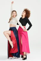 Dollie Bell-Flame Kruvaze Maxi Etek / Lacivert-Etek-10-Milagron.com