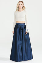 Dollie Bell-Flame Kruvaze Maxi Etek / Lacivert-Etek-2-Milagron.com