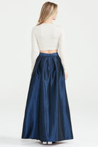 Dollie Bell-Flame Kruvaze Maxi Etek / Lacivert-Etek-5-Milagron.com