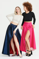 Dollie Bell-Flame Kruvaze Maxi Etek / Lacivert-Etek-7-Milagron.com