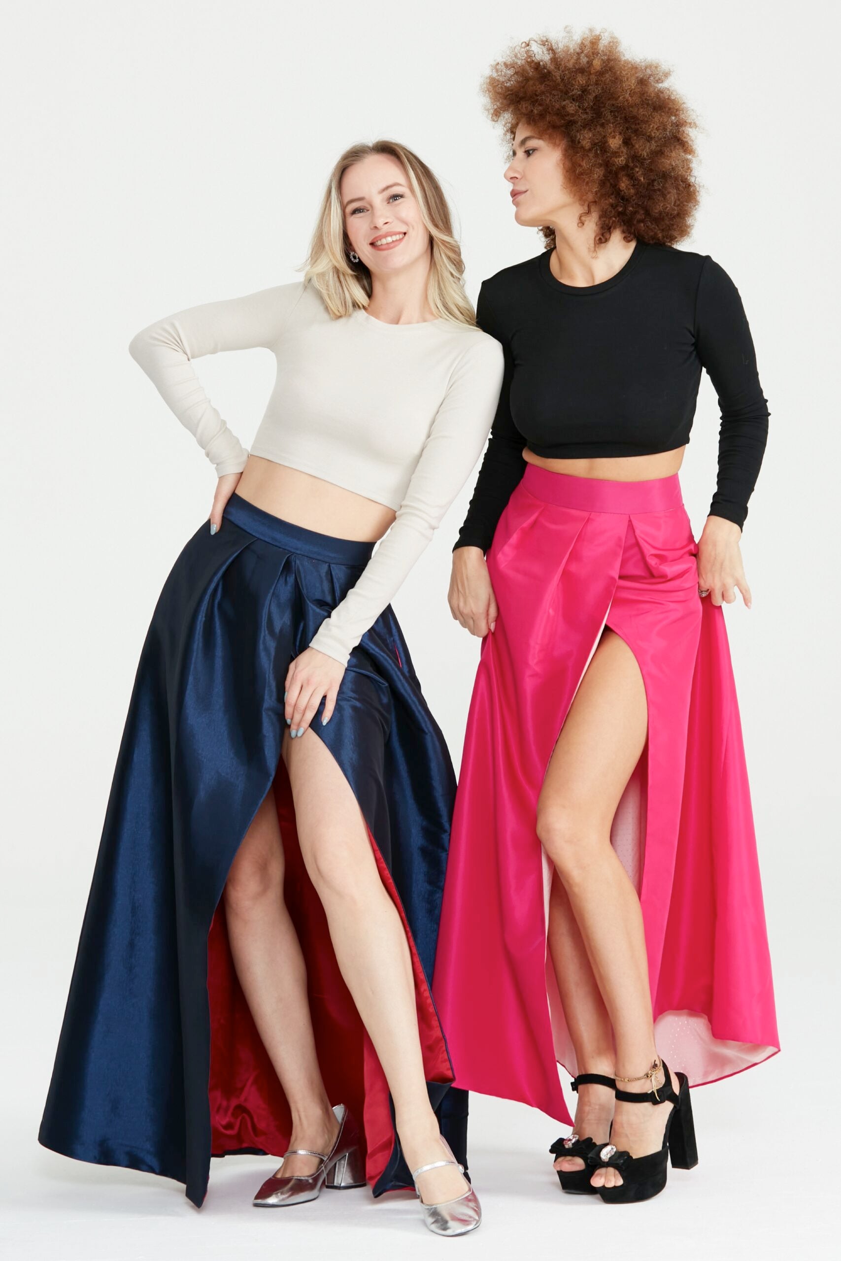 Dollie Bell-Flame Kruvaze Maxi Etek / Lacivert-Etek-7-Milagron.com