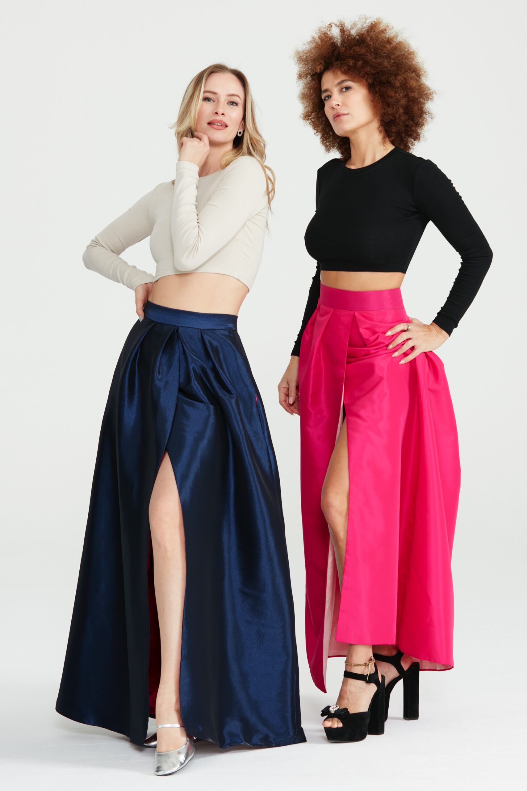 Dollie Bell-Flame Kruvaze Maxi Etek / Lacivert-Etek-9-Milagron.com