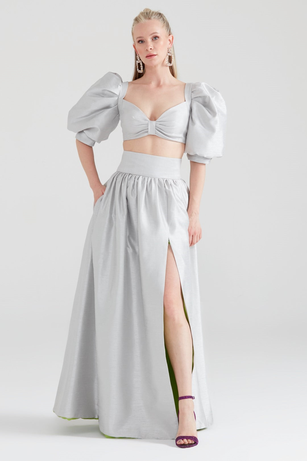 Dollie Bell-Moonlight Balon Kol Bustiyer Gümüş Gri-Büstiyer-3-Milagron.com