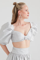 Dollie Bell-Moonlight Balon Kol Bustiyer Gümüş Gri-Büstiyer-4-Milagron.com