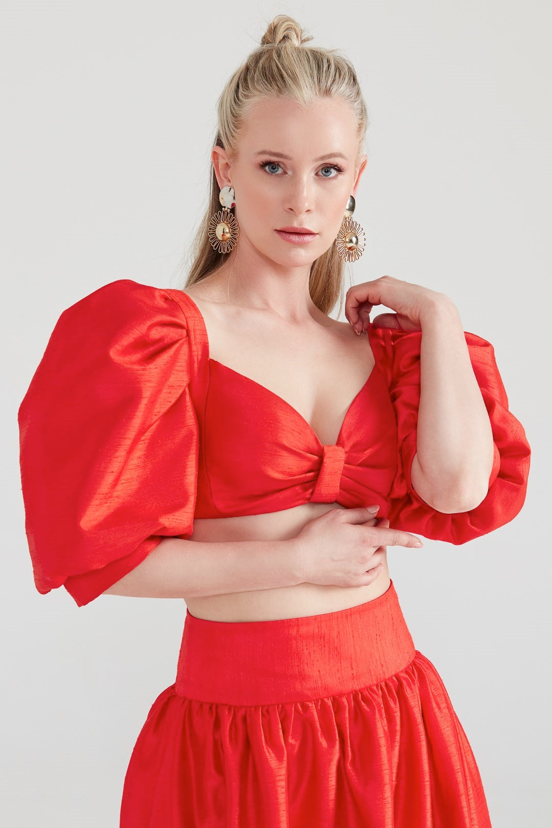 Dollie Bell-Moonlight Balon Kol Bustiyer Kırmızı-Büstiyer-1-Milagron.com