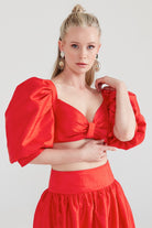 Dollie Bell-Moonlight Balon Kol Bustiyer Kırmızı-Büstiyer-1-Milagron.com