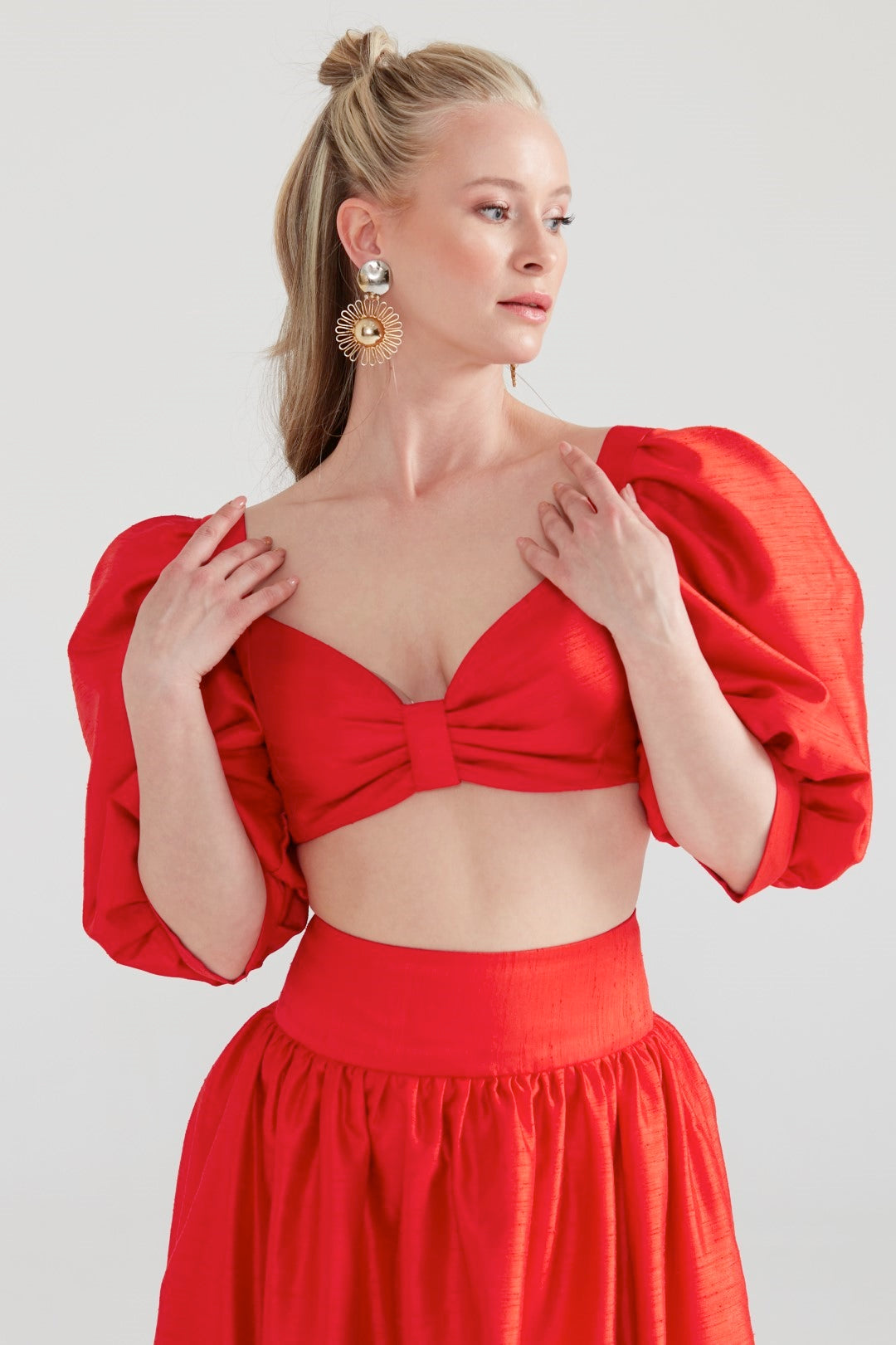 Dollie Bell-Moonlight Balon Kol Bustiyer Kırmızı-Büstiyer-2-Milagron.com