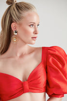 Dollie Bell-Moonlight Balon Kol Bustiyer Kırmızı-Büstiyer-3-Milagron.com