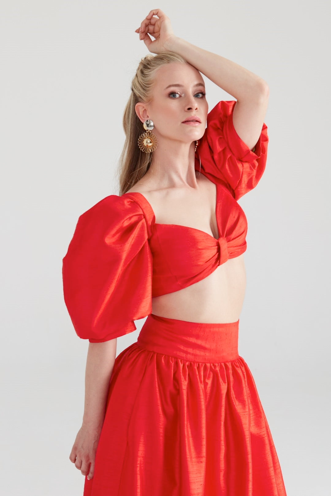 Dollie Bell-Moonlight Balon Kol Bustiyer Kırmızı-Büstiyer-4-Milagron.com