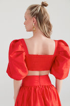 Dollie Bell-Moonlight Balon Kol Bustiyer Kırmızı-Büstiyer-5-Milagron.com