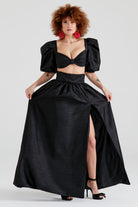 Dollie Bell-Moonlight Yırtmaçlı Yüksel Bel Etek Siyah-Platform, Such a Night-2-Milagron.com