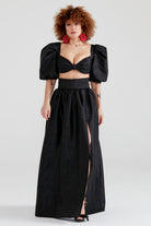 Dollie Bell-Moonlight Yırtmaçlı Yüksel Bel Etek Siyah-Platform, Such a Night-5-Milagron.com