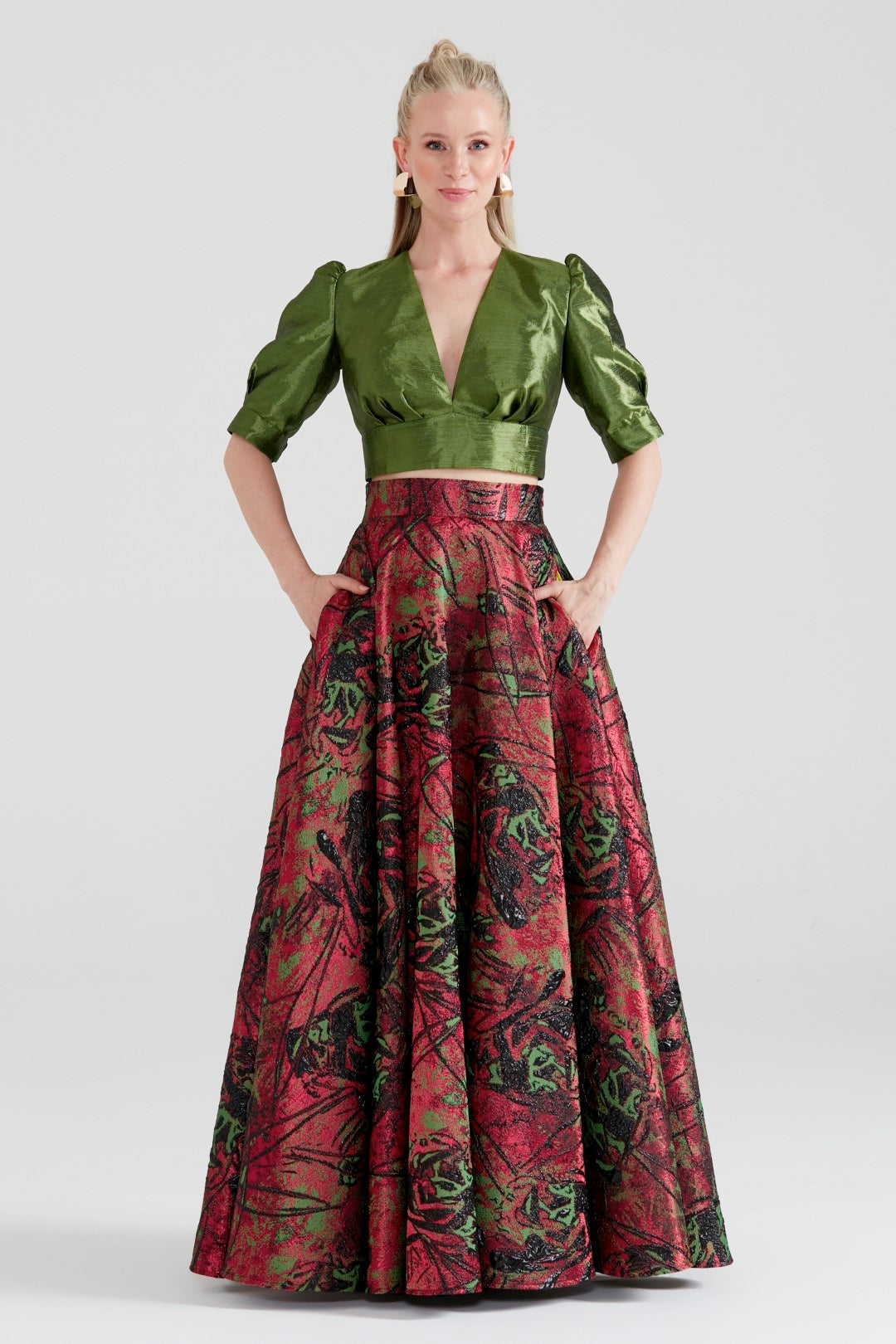 Dollie Bell-Secret Star Sırt Detay Bağlamalı Bluz – Yeşil-Bluz-1-Milagron.com