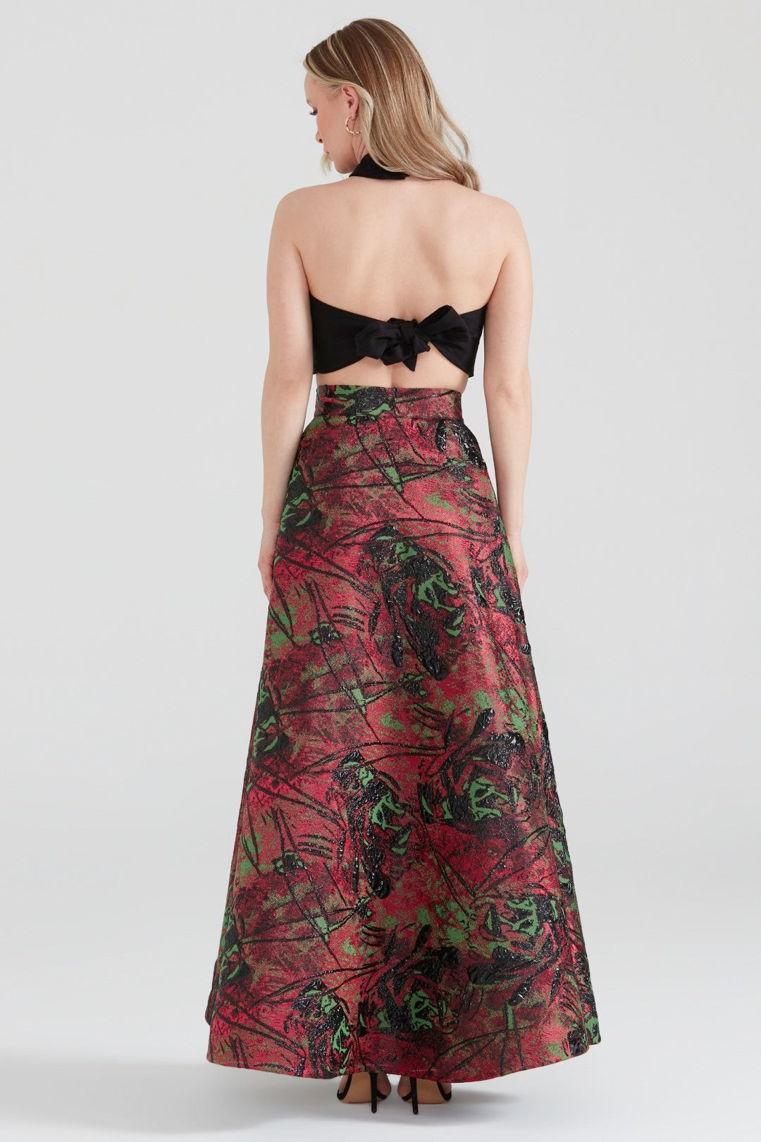 Dollie Bell-Shine Yarım Daire Fermuar Detaylı Yırtmaçlı Maxi Etek Kırmızı-Etek-5-Milagron.com