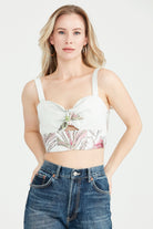 Dollie Bell-Star Bow Kurdele Detaylı Büstiyer Taş Rengi Desenli-Büstiyer-1-Milagron.com