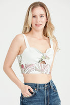 Dollie Bell-Star Bow Kurdele Detaylı Büstiyer Taş Rengi Desenli-Büstiyer-3-Milagron.com