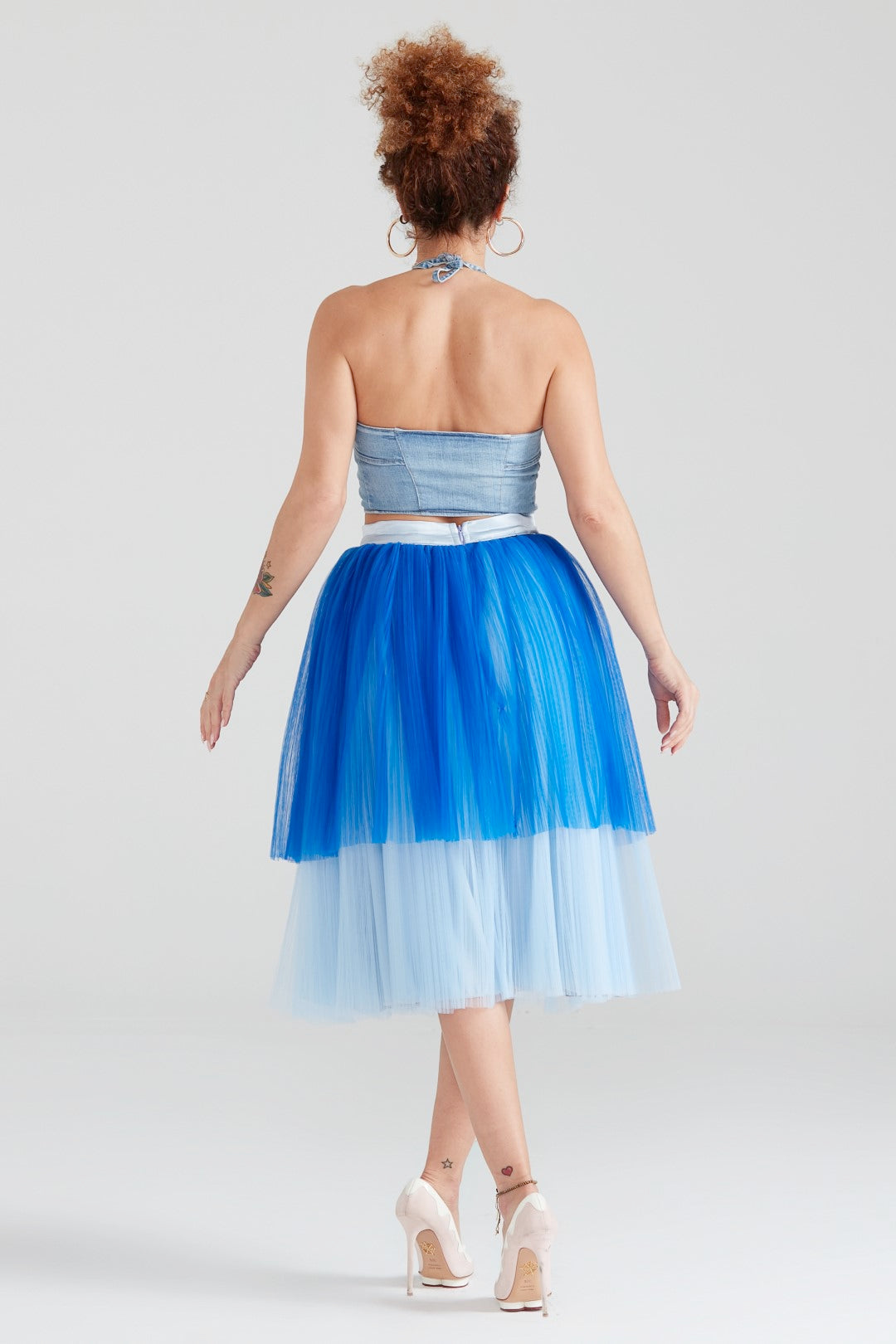 Dollie Bell-Sweet Crush / Pilili Tül Midi Boy Etek Mavi-Cotton Candy Land-1-Milagron.com