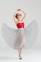 Dollie Bell-Sweet Crush / Puantiyeli Tül Etek Açık Gri/Siyah-Etek-3-Milagron.com