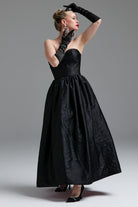 Dollie Bell-The Kiss Straplez Büzgülü Maxi Elbise Siyah-Platform, Such a Night-5-Milagron.com