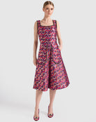 Dollie Bell-Twinkle Kare Yaka Boncuk Detaylı Mini Elbise-Flaming Star, Platform-3-Milagron.com