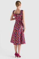 Dollie Bell-Twinkle Kare Yaka Boncuk Detaylı Mini Elbise-Flaming Star, Platform-6-Milagron.com