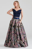 Dollie Bell-Twinkle Pileli Maxi Etek Lacivert/Gümüş-Flaming Star-2-Milagron.com