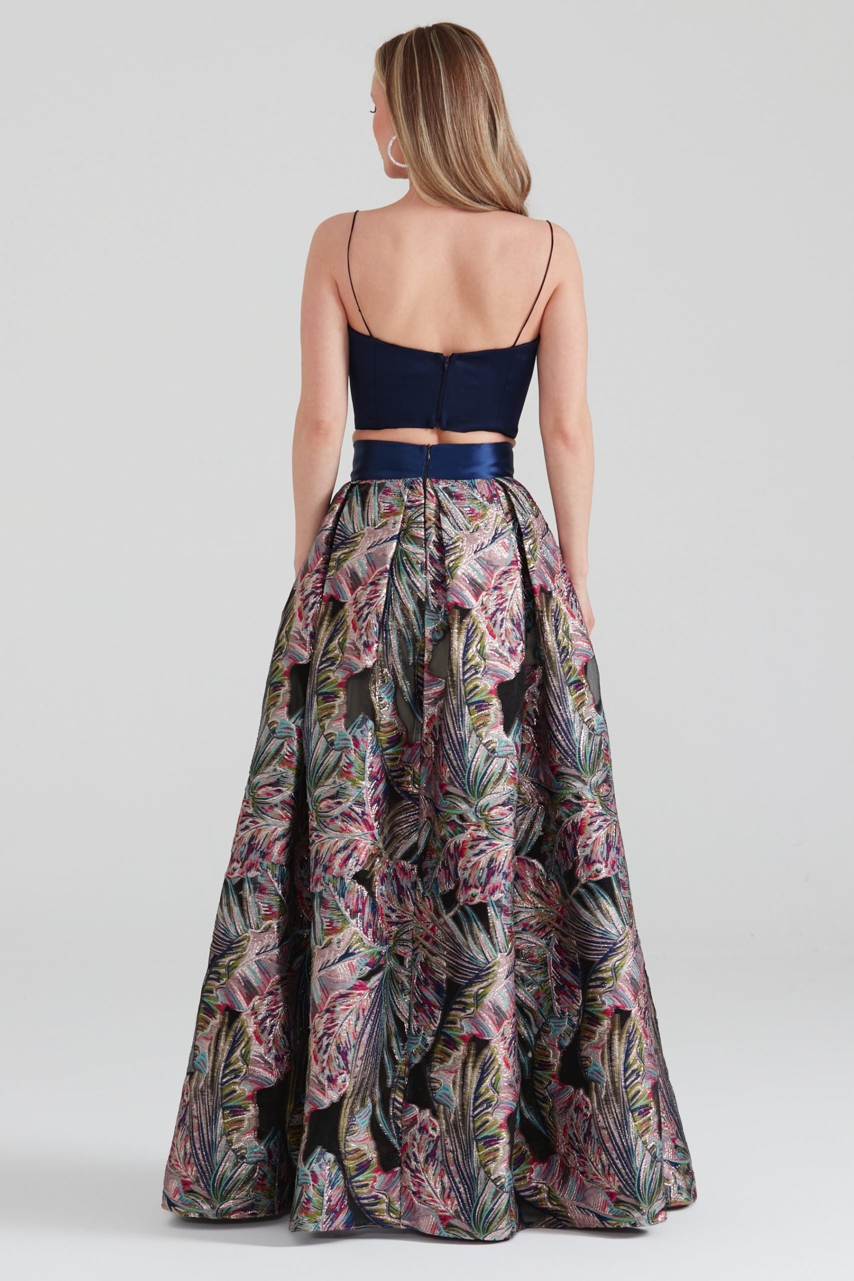 Dollie Bell-Twinkle Pileli Maxi Etek Lacivert/Gümüş-Flaming Star-1-Milagron.com