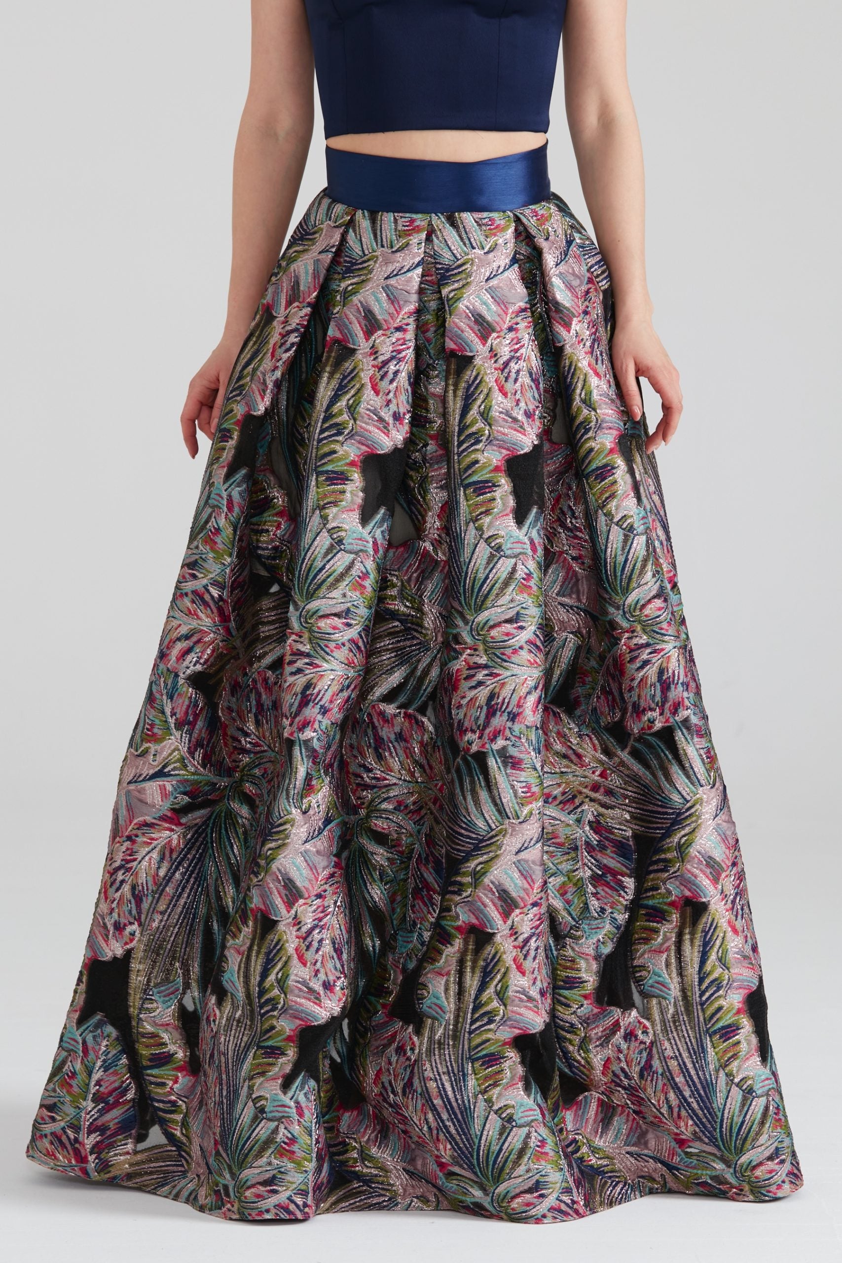 Dollie Bell-Twinkle Pileli Maxi Etek Lacivert/Gümüş-Flaming Star-6-Milagron.com