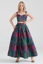 Dollie Bell-Twinkle Pileli Maxi Etek Pembe/Mavi-Etek-1-Milagron.com