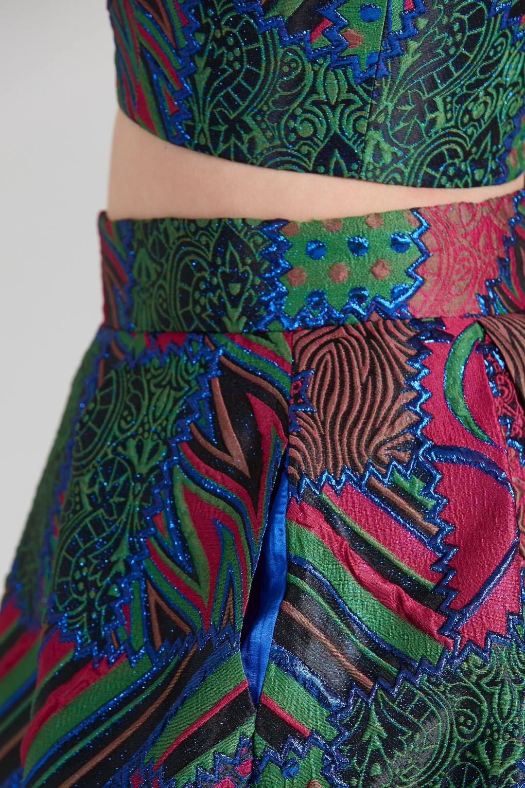 Dollie Bell-Twinkle Pileli Maxi Etek Pembe/Mavi-Etek-10-Milagron.com