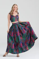 Dollie Bell-Twinkle Pileli Maxi Etek Pembe/Mavi-Etek-2-Milagron.com