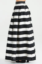 Dollie Bell-Twinkle Pileli Maxi Etek Siyah Beyaz çizgili-Flaming Star-4-Milagron.com