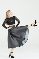 Dollie Bell-Wishing Star Büzgülü Midi Etek / Siyah-Etek-6-Milagron.com