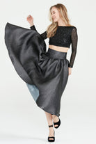 Dollie Bell-Wishing Star Büzgülü Midi Etek / Siyah-Etek-7-Milagron.com