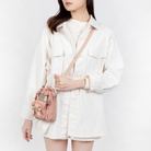 Doughnut Macaroon Tiny Classic Lavanta X Gül Unisex Omuz Çantası
